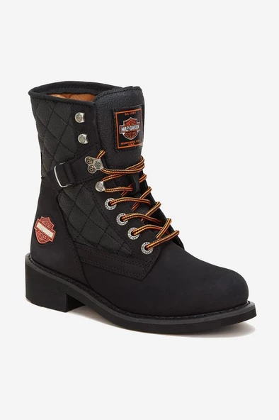 Harley Davidson New Worker Hakiki Nubuk Deri Bot 36-40 Black Nubuk