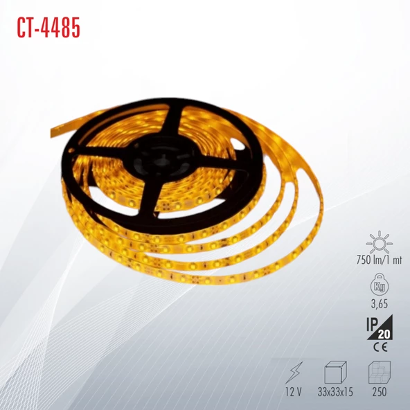 CATA CT-4485 60 ÇİP İÇ MEKAN ŞERİT LED AMBER RENGİ (5 METRE)