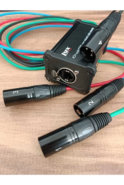 Lyxpro 4-Kanal XLR - Cat6 Ağ Kabloları Erkek, Çoklu Ağ Çıkışı Erkek