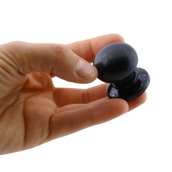 8 Adet Petunya Kulp Siyah Polimer Düğme Kulp Siyah Tablalı Mobilya Mutfak Dolabı Çekmece Kulbu Kulpları - 3