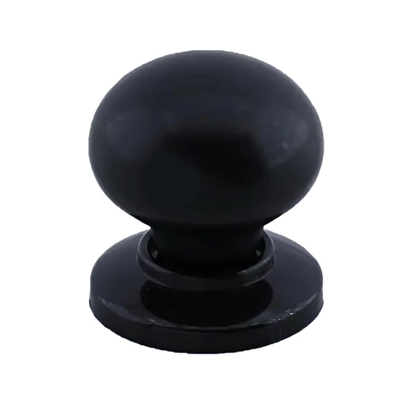 15 Adet Petunya Kulp Siyah Polimer Düğme Kulp Siyah Tablalı Mobilya Mutfak Dolabı Çekmece Kulbu Kulpları - Resim 5