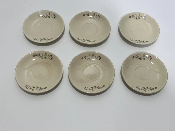 Seramik 6'lı Kahve Fincan Tabağı (Model 2) - 2