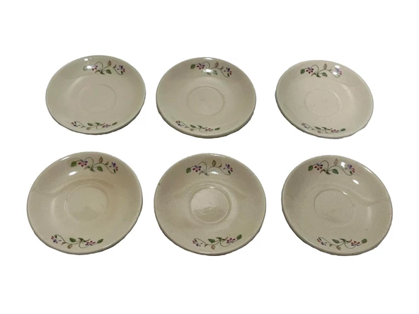Seramik 6'lı Kahve Fincan Tabağı (Model 2)
