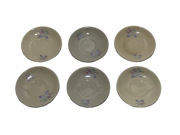 Seramik 6'lı Kahve Fincan Tabağı (Model 1)