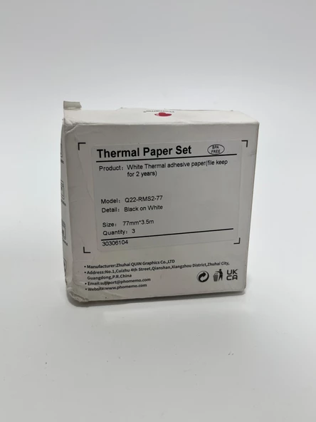 Phomemo Beyaz Termal Yapışkan Yazıcı Kağıdı 77mm - 4