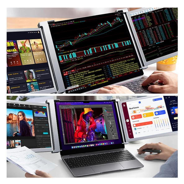 NPO NPM20 15.4" FHD 1080p IPS Type-C Taşınabilir Dizüstü 2'li Monitör Çoklayıcı Notebook Monitör - 7