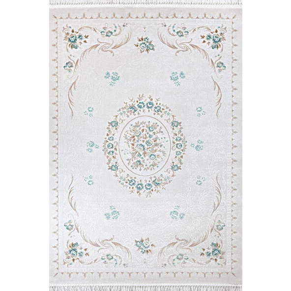 BAHARİYE HA RUBY 9661 MAVİ 155 X 230 CM SAÇAKLI MODERN HALI - Resim 2