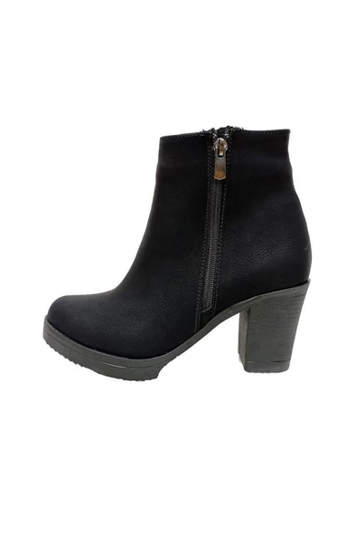 Efsun 1659-22 Yağlı Deri Fashion Fermuarlı Kadın Bot - Resim 6