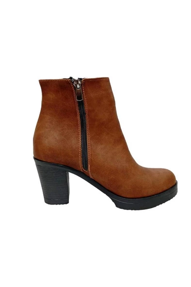 Efsun 1659-22 Yağlı Deri Fashion Fermuarlı Kadın Bot - Resim 2