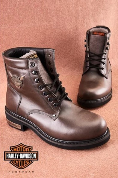 Harley Davidson Gibson Hakiki Deri Unisex Bot - Resim 7