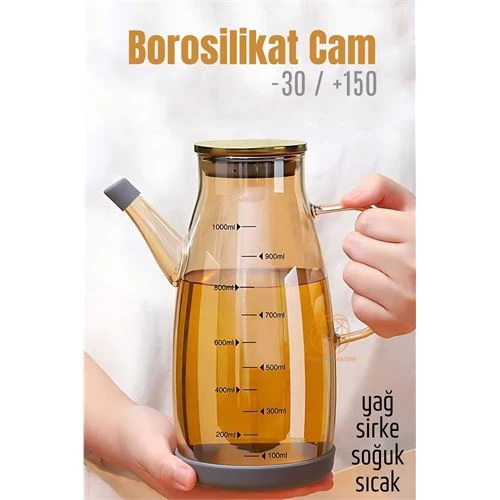 Yağ Sirke Şişesi Borosilikat Cam 1000 ML  A.Verbrugge Design