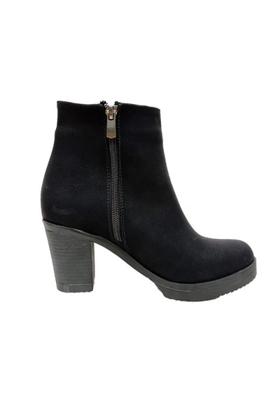 Efsun 1659-22 Yağlı Deri Fashion Fermuarlı Kadın Bot - Resim 5
