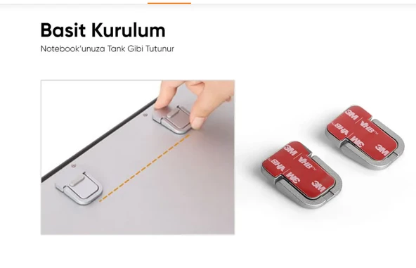 srfn ticaret Katlanabilir Universal Notebook Standı Gümüş - 2