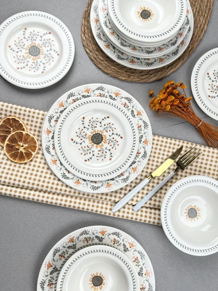Porser Sunflower Yemek Takımı 6 Kişilik 24 Parça BNS24YKPRS1061 - 6