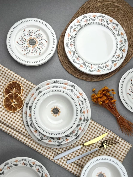 Porser Sunflower Yemek Takımı 6 Kişilik 24 Parça BNS24YKPRS1061 - 4