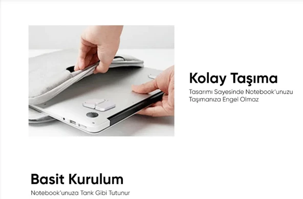 srfn ticaret Katlanabilir Universal Notebook Standı Gümüş - 5