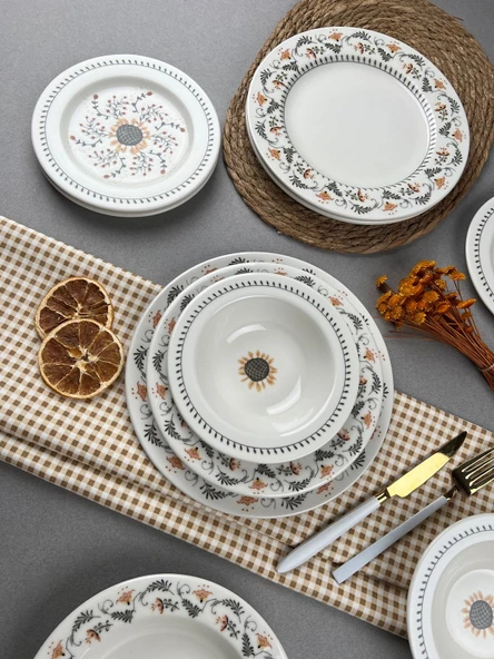 Porser Sunflower Yemek Takımı 6 Kişilik 24 Parça BNS24YKPRS1061 - 2