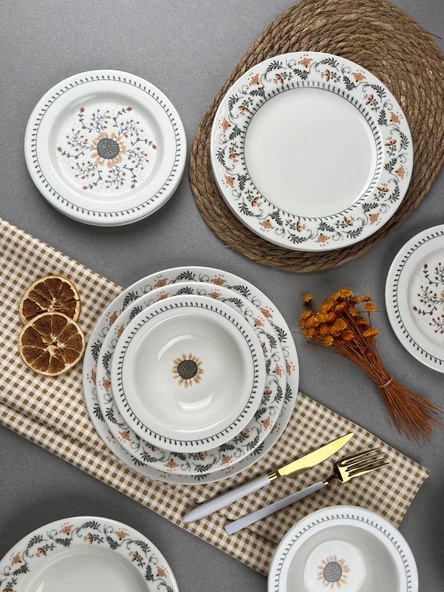 Porser Sunflower Yemek Takımı 6 Kişilik 24 Parça BNS24YKPRS1061 - 3