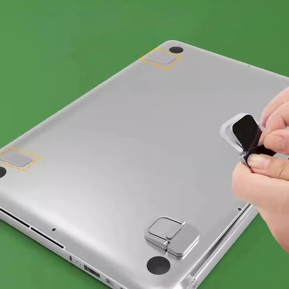 srfn ticaret Katlanabilir Universal Notebook Standı Gümüş - 4