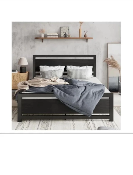 HFT HOME Metal Karyola, Çınar XL Metal Karyola Renk seçenekli, Çift Kişilik 140x200