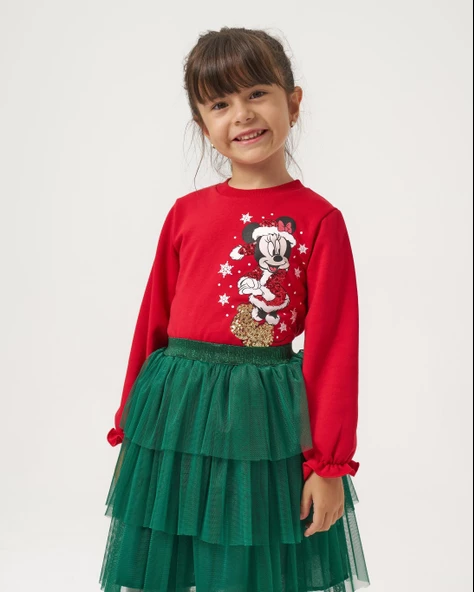 Kız Çocuk Katkat Etekli Yılbaşı Takımı - Resim 6