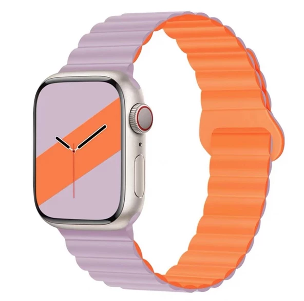Apple Watch 10/11 42mm-38/40/41mm Kordon Double Color Magnetic Strap BH52 2/3/4/5/6/se/7/8/9 - 6