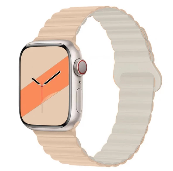 Apple Watch 10/11 42mm-38/40/41mm Kordon Double Color Magnetic Strap BH52 2/3/4/5/6/se/7/8/9 - 11