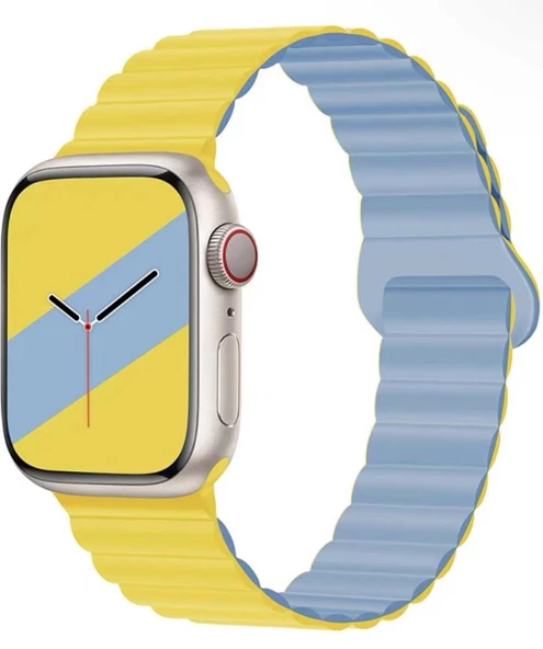 Apple Watch 10 42mm - 38/40/41mm Kordon Double Color Magnetic Strap BH52 2/3/4/5/6/se/7/8/9 - 12
