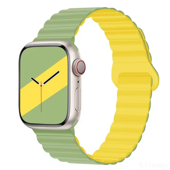Apple Watch 10 42mm - 38/40/41mm Kordon Double Color Magnetic Strap BH52 2/3/4/5/6/se/7/8/9 - 10