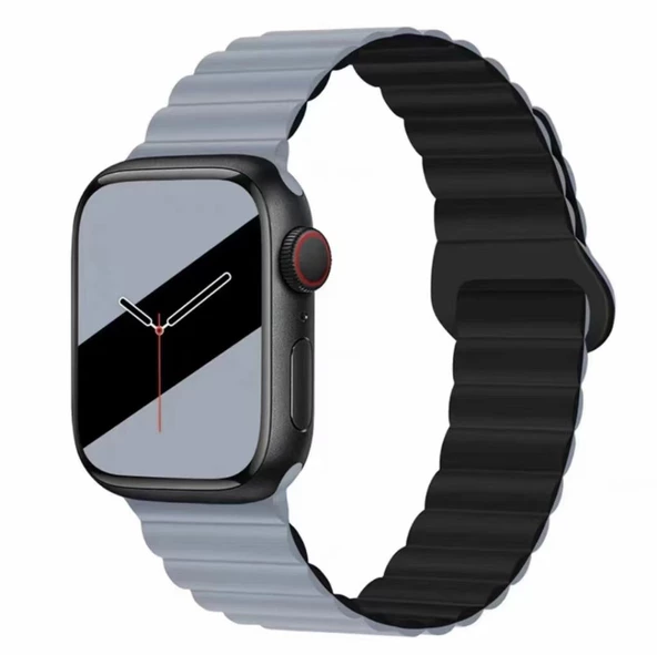 Apple Watch 10/11 42mm-38/40/41mm Kordon Double Color Magnetic Strap BH52 2/3/4/5/6/se/7/8/9 - 9