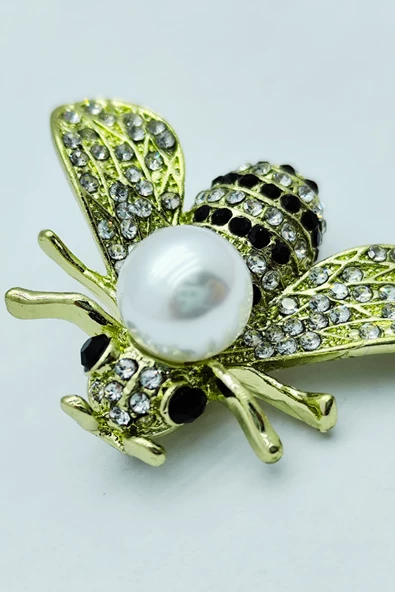 İnci Detaylı Arı Broş - Resim 2