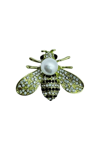 İnci Detaylı Arı Broş - Resim 3