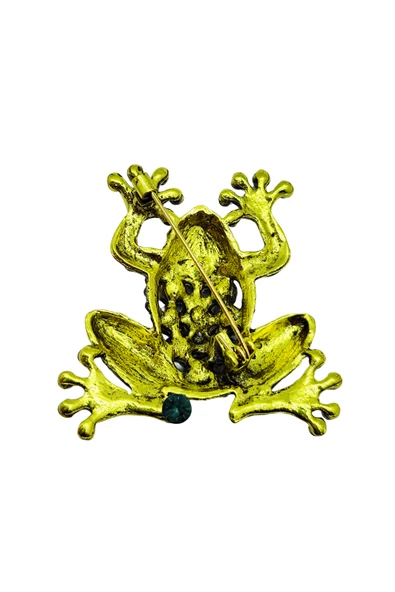 Yeşil Taşlı Kurbağa Broş - Resim 4