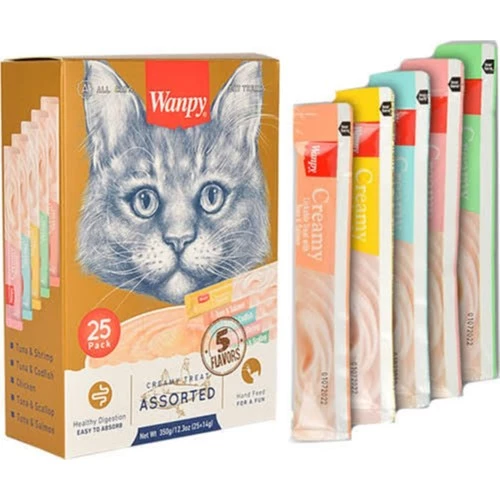 Wanpy Karışık Sivi Kedi Ödül Mamasi 25'Lİ Paket