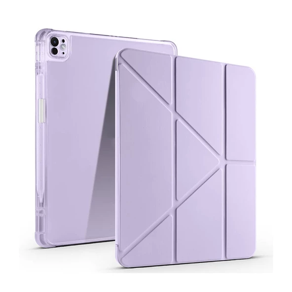 Apple iPad Air 13 2024 Kılıf Zore Tri Folding Kalem Bölmeli Standlı Kılıf - 9