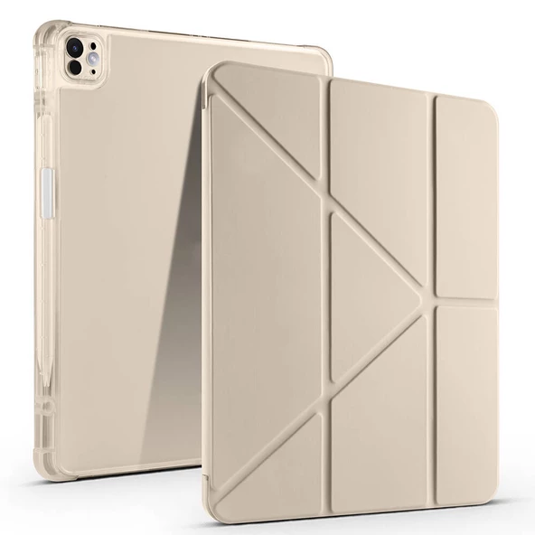 Apple iPad Air 13 2024 Kılıf Zore Tri Folding Kalem Bölmeli Standlı Kılıf - 12