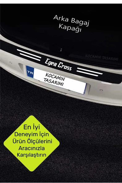 Fiat Egea Cross Kapı ve Bagaj Eşiği Koruyucu Set Karbon Folyo Çizik Engelleyici Egea Cross Yazılı - Resim 4