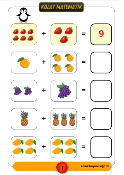 Kolay Matematik YAZ-SİL Kitabı (Okul Öncesi, Bir ve İkinci Sınıflar) - Resim 6