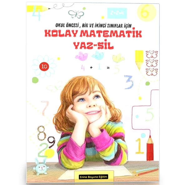 Kolay Matematik YAZ-SİL Kitabı (Okul Öncesi, Bir ve İkinci Sınıflar) ürün görseli 1