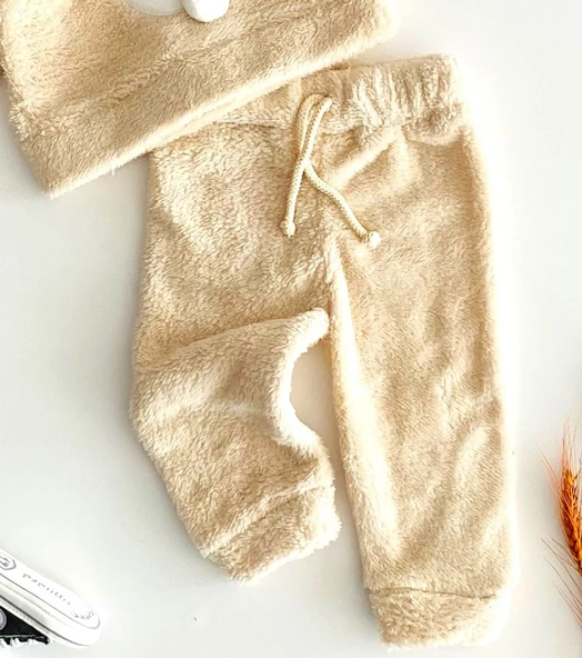 Neşeli Bebekler Tavşan Kabartmalı Welsoft Takım Bej - Resim 3