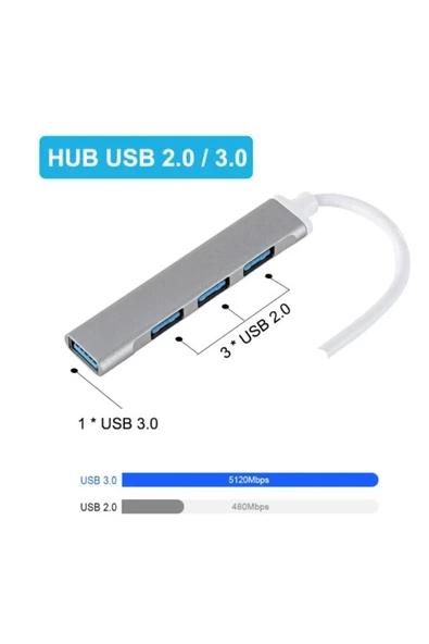 3.0 4 Portlu Çoklu Splitter Adaptörü Çoğaltıcı Hub Pc Çoklayıcı