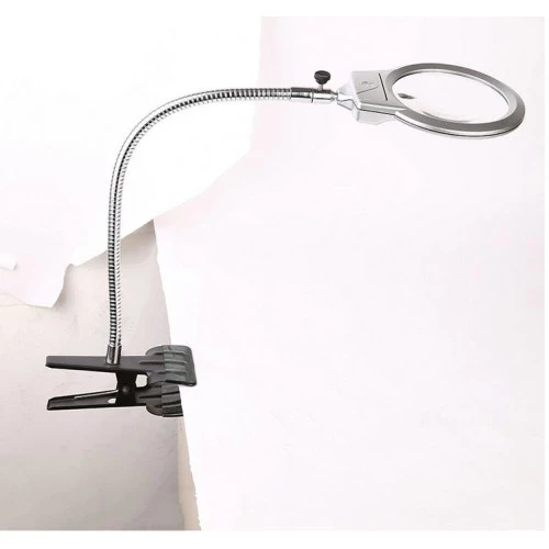 2.5x90 Mm 5x24 Mm Büyüteç, Mandallı Metal Hortumlu Masa Üstü Büyüteç - Resim 5