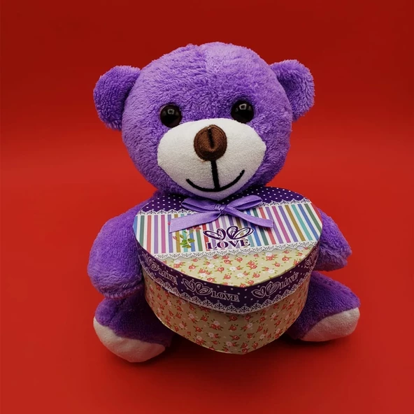 Sevimli Kalp Kutulu Peluş Ayıcık ürün görseli