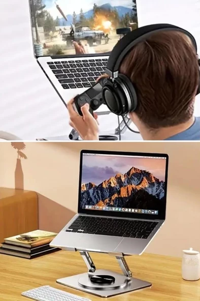 Stant  Ergonomik Dayanıklı Hava Aldıran 360 Derece Dönebilen Laptop Standı - 11