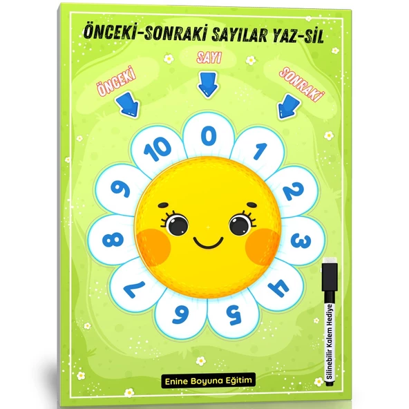 Çocuklar İçin Cırt Cırtlı Önceki  Sonraki Sayılar YAZ SİL Kitabı - 2