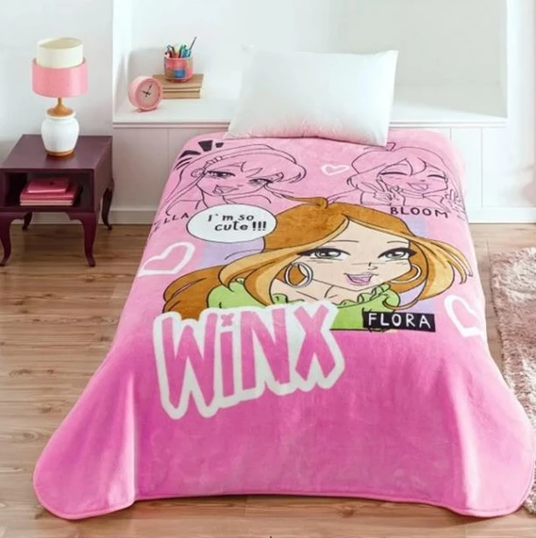 Taç Lisanslı Winx Girls Club Tek Kişilik Battaniye