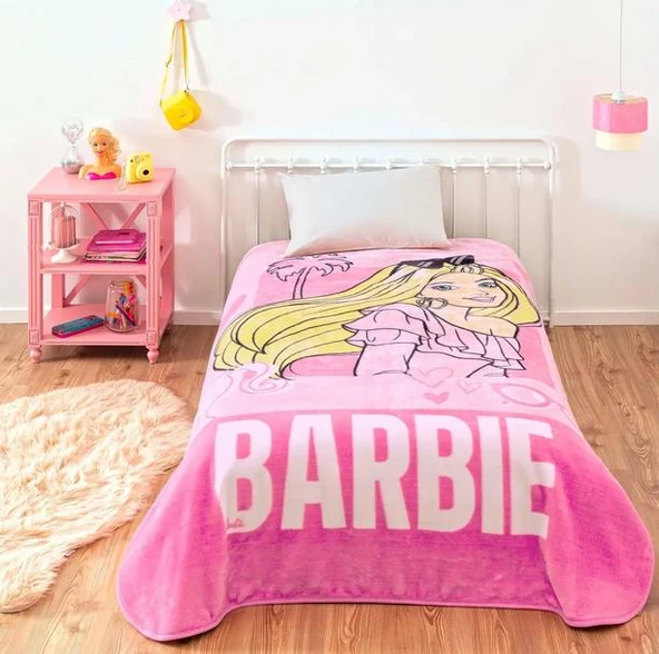 Taç Lisanslı Barbie Girl Power Tek Kişilik Battaniye