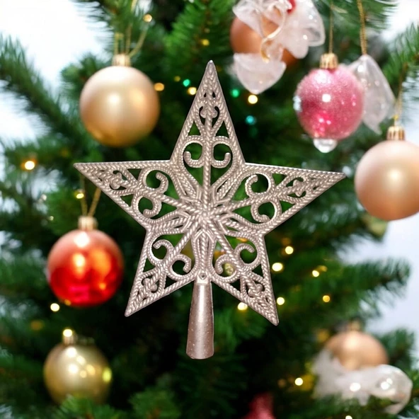 VIP DELUXE YILBAŞI ÇAM AĞACI TEPE YILDIZI NOEL AĞACI TEPE YILDIZI ROSE GOLD 21 CM TEPE YILDIZI 21 CM ürün görseli
