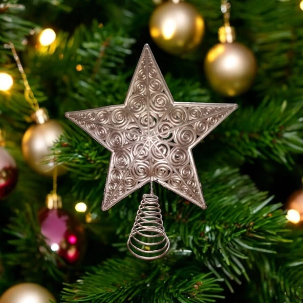 VIP DELUXE YILBAŞI ÇAM AĞACI TEPE YILDIZI ROSE GOLD 23 CM NOEL AĞACI TEPE YILDIZI YILBAŞI SÜSLERİ ürün görseli