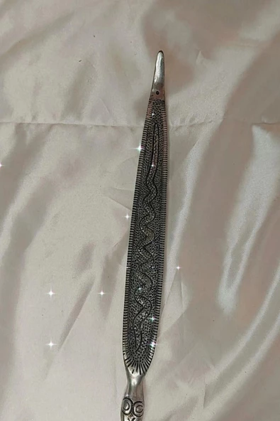 Çubuk Tütsülük İşlemeli Çelik Gümüş Yılan ürün görseli